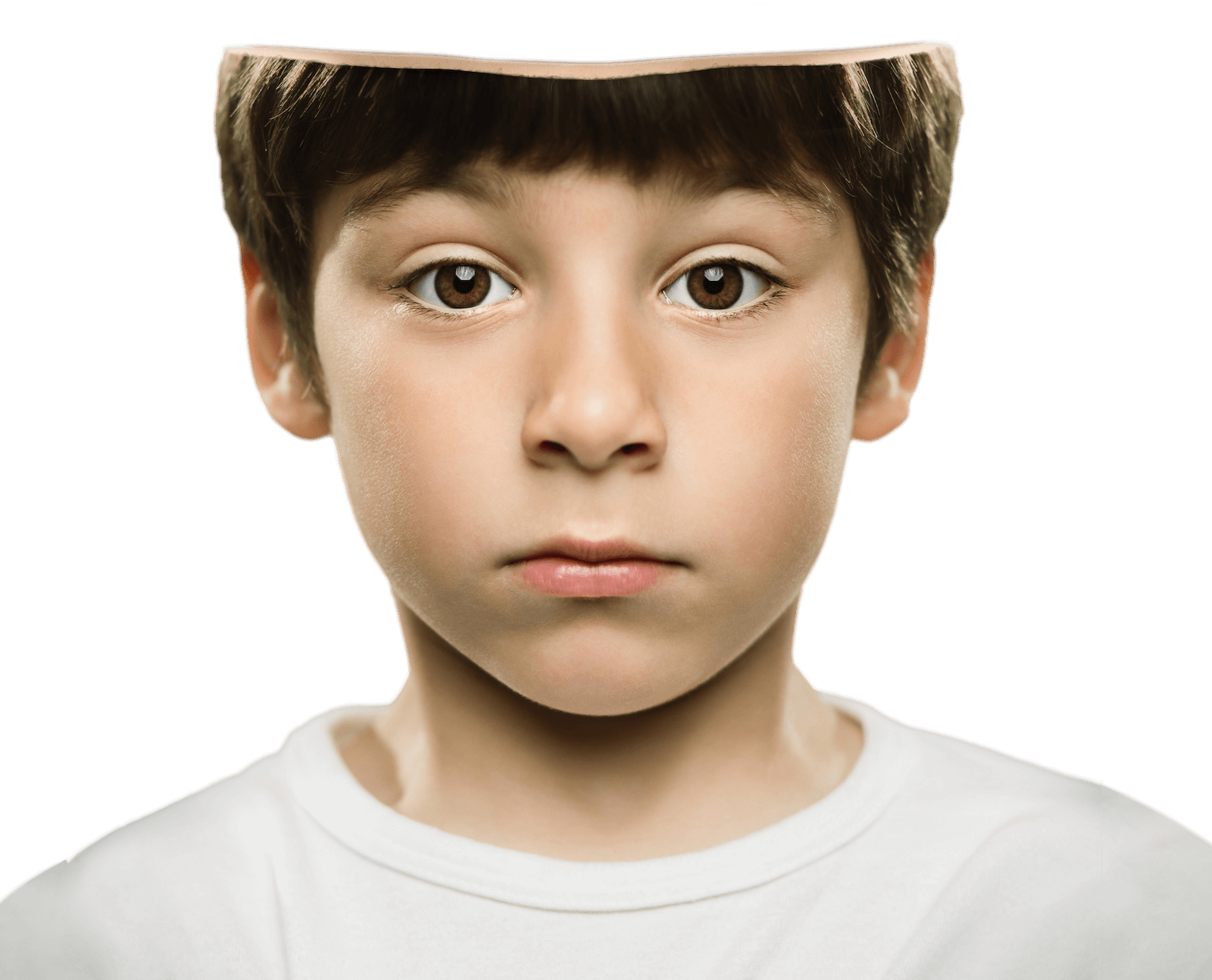 A boy with an empty head